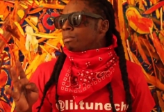 Lil Wayne wearing SUPER Flat Top Leather Black